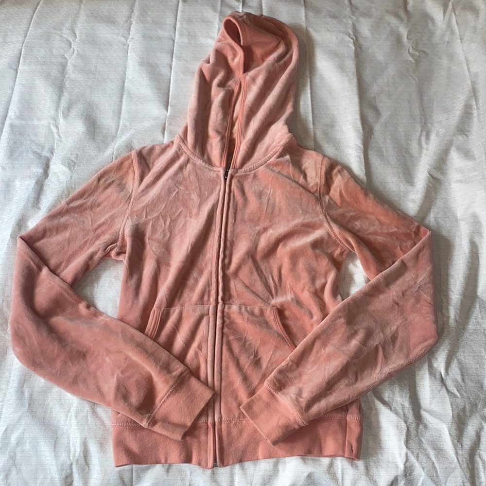 Pink velour track suit jacket y2k